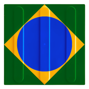 Ilustração de piso tatil personalizado com a bandeira do Brasil